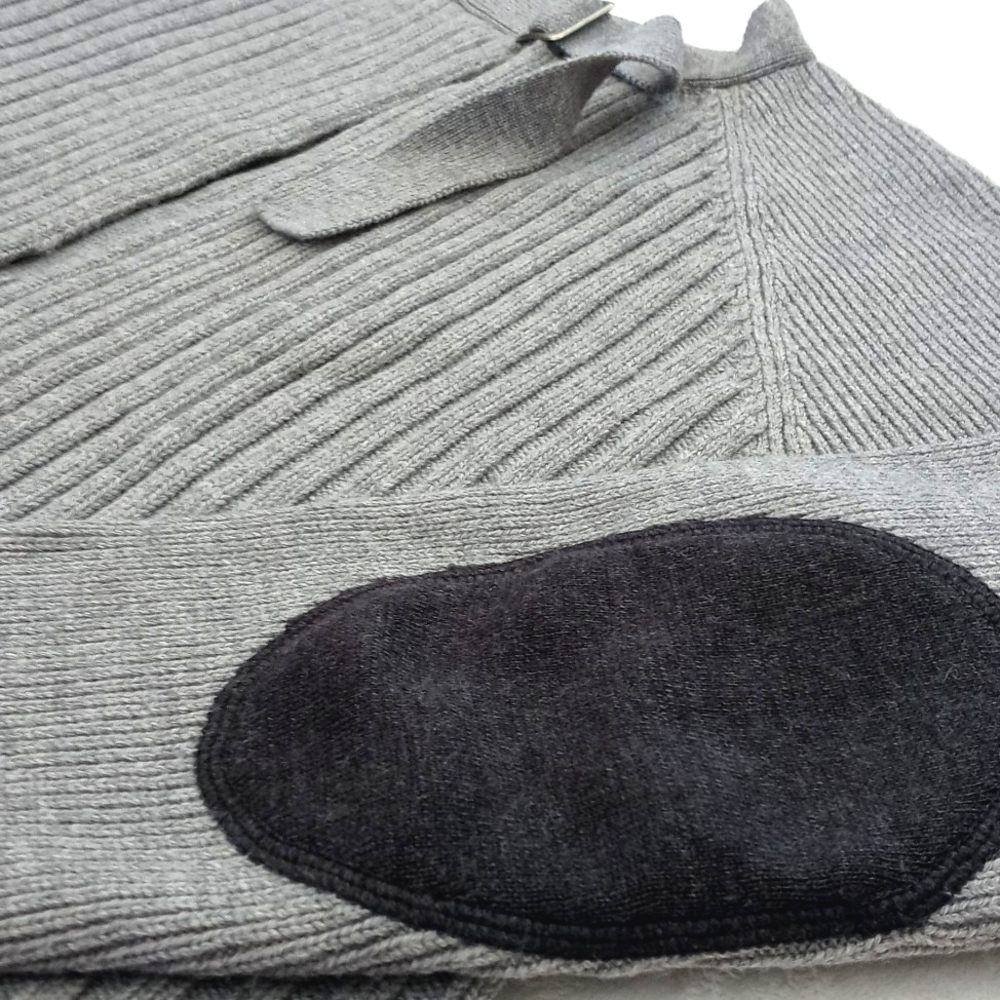 *Relisted* Be Women's Merino Wool Grey Open Cardigan Sweater Patch Elbow M - Picture 6 of 11